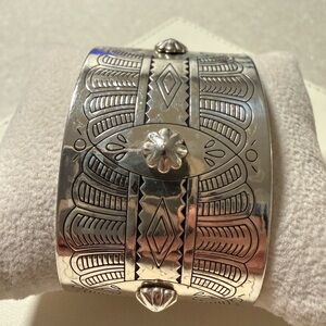 Brighton Mosaic Silver Engraved Cuff Bracelet